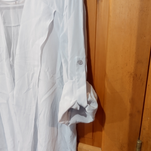 BCBGMaxazria Marissa 100% silk grey blouse size M - Picture 8 of 11